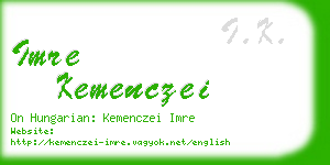 imre kemenczei business card